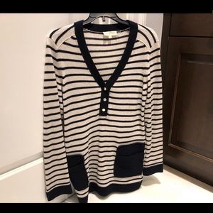 Navy & Cream Tory Burch Striped Sweater